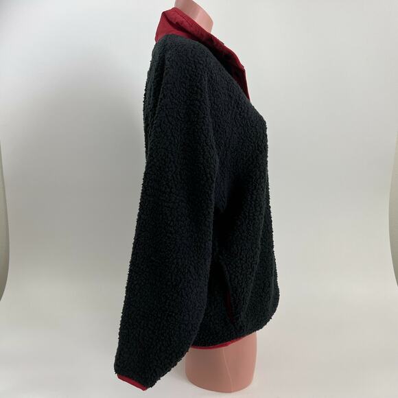 Victoria's Secret PINK Collegiate Collection Fleece Snap Button Black Jacket XS - Picture 9 of 10